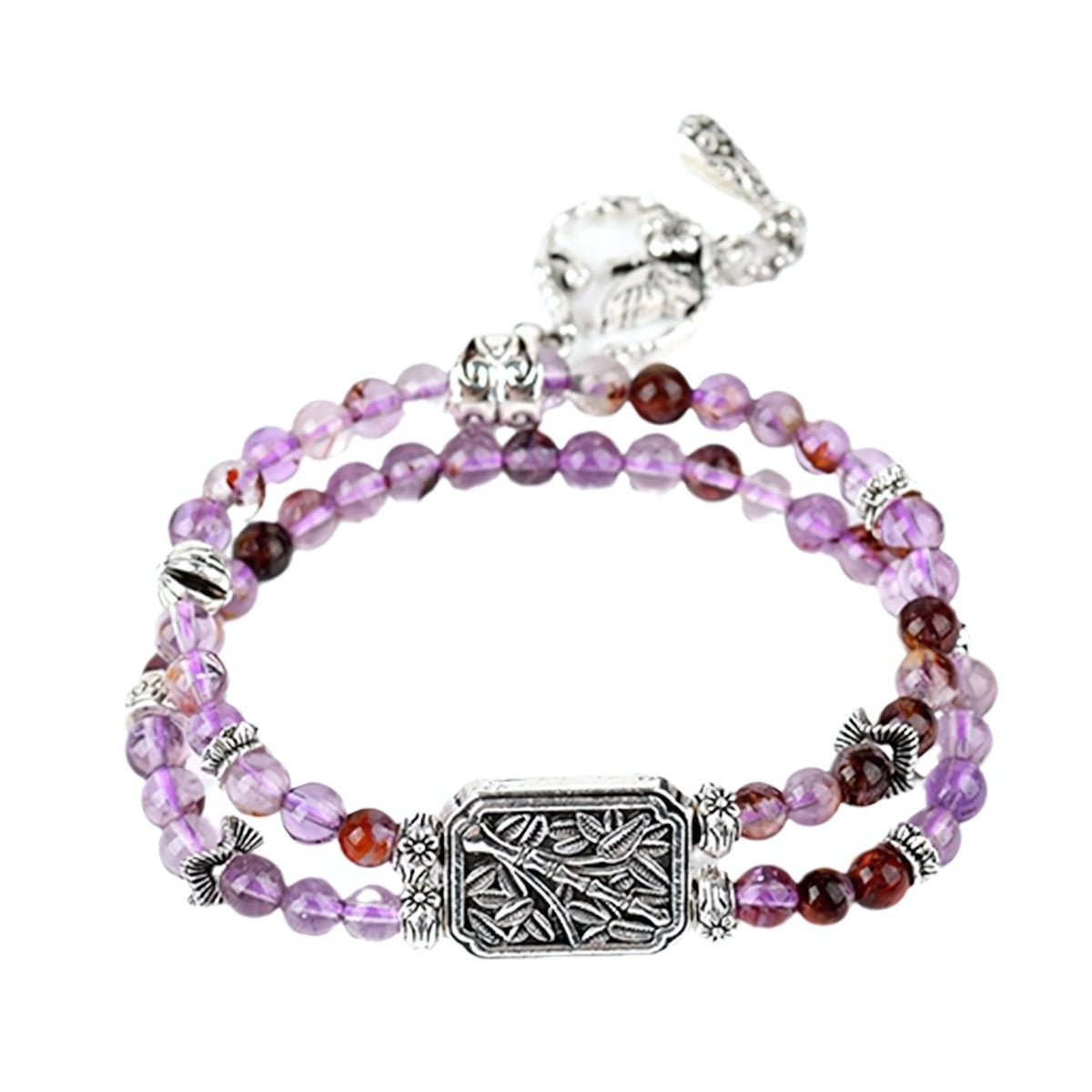Awaken Your Inner Radiance — Amethyst Double Layer Crystal Bracelet