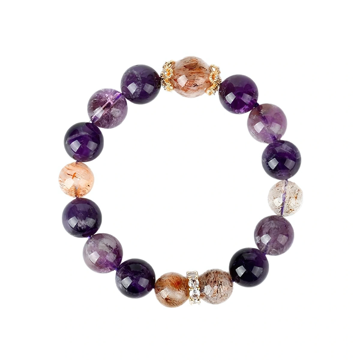Natural Amethyst & Super Seven Crystal Bracelet – Awaken Your Intuition & Attract Abundance