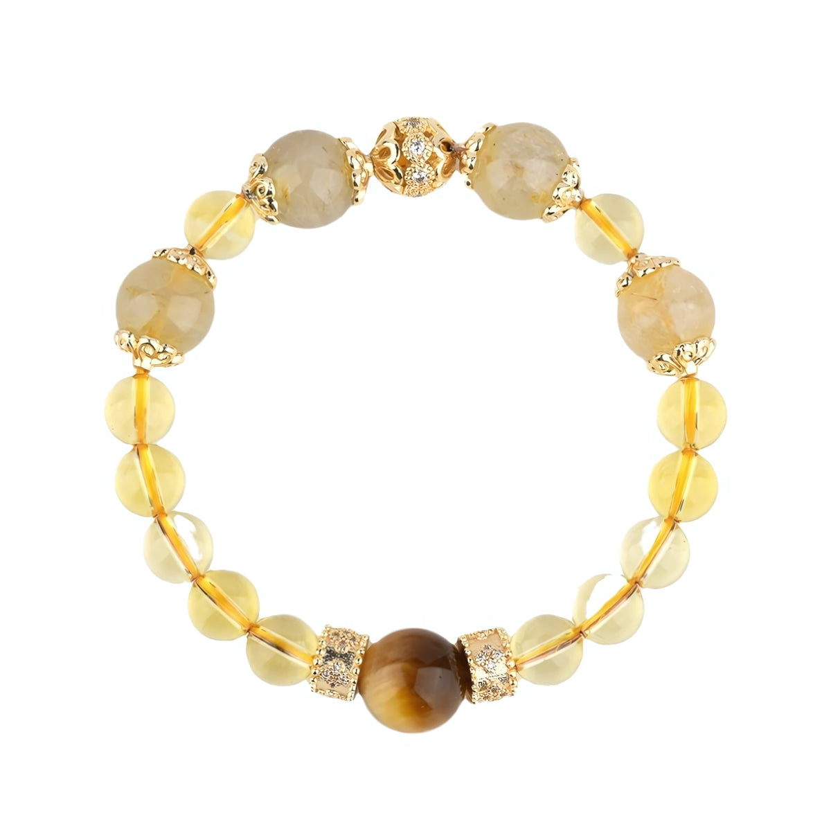 Shine Like You Mean It — Citrine & Tiger Eye Charm Bracelet