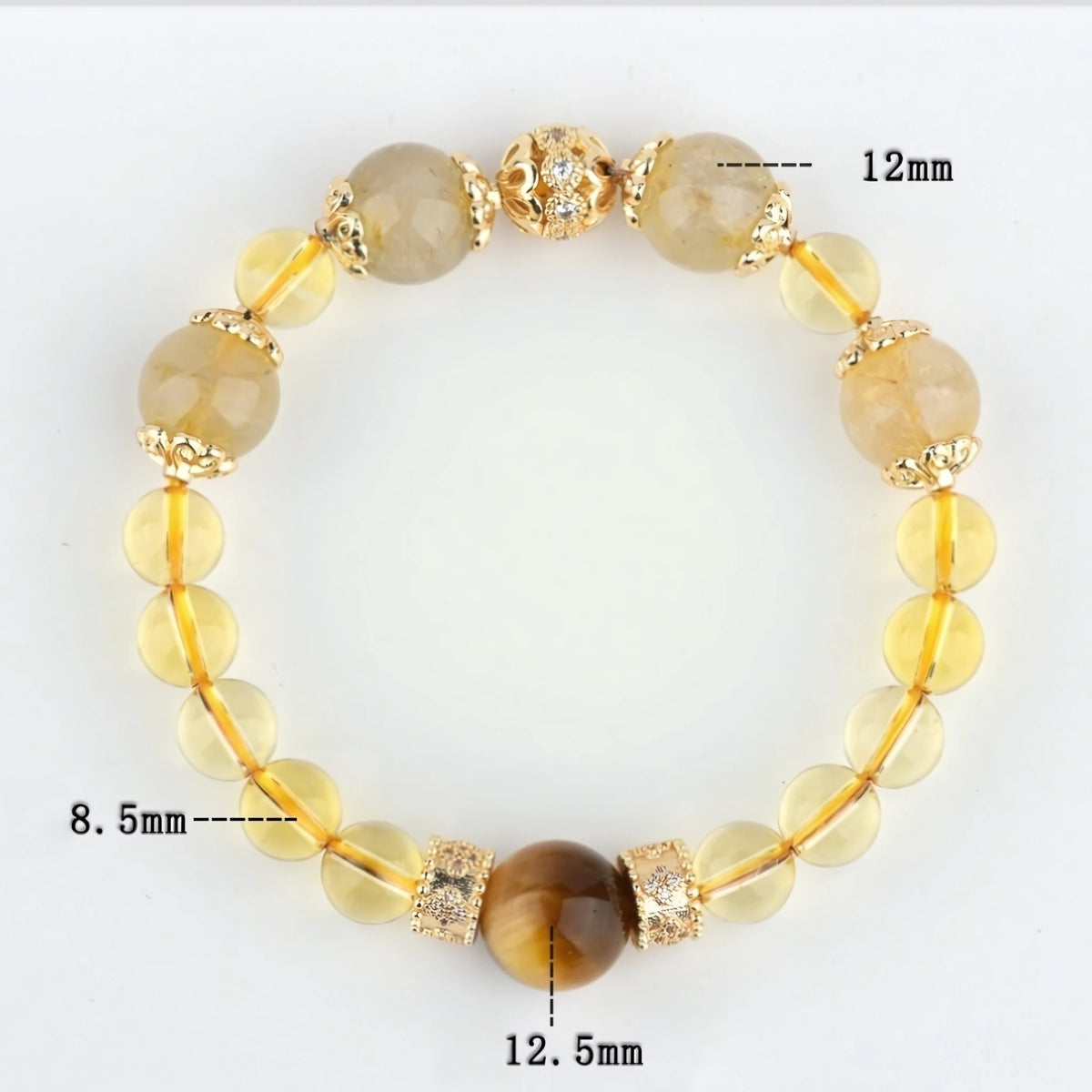 Shine Like You Mean It — Citrine & Tiger Eye Charm Bracelet