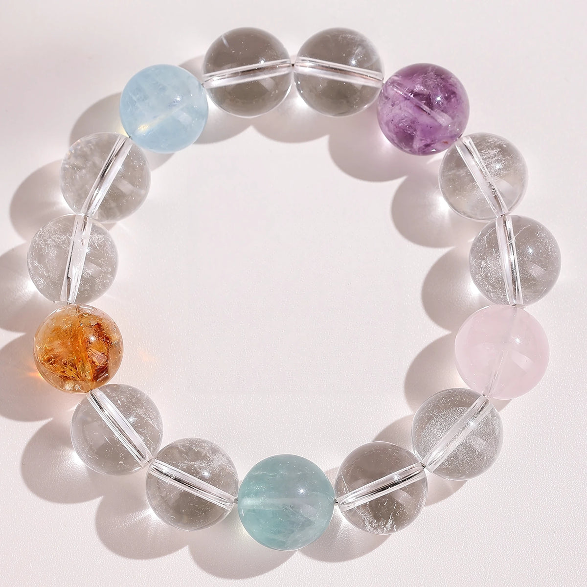 Your Universe on Your Wrist — Multi-Crystal Five Treasure Stretch Bracelet