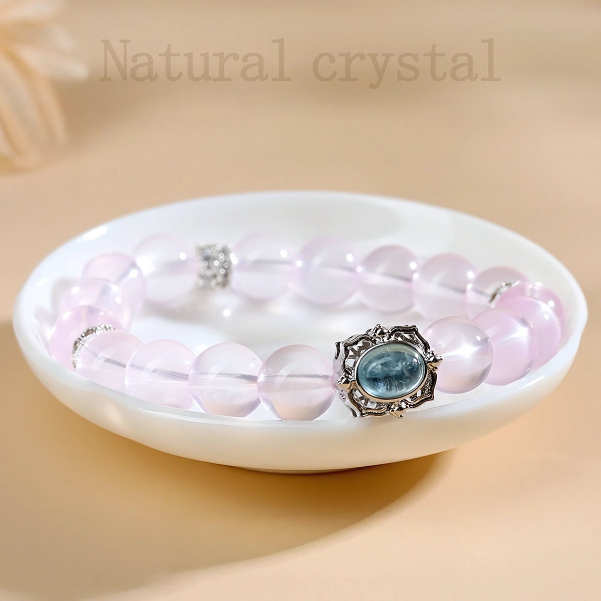 Soft, Seen & Deeply Loved — Rose Quartz & Aquamarine Vintage Bracelet