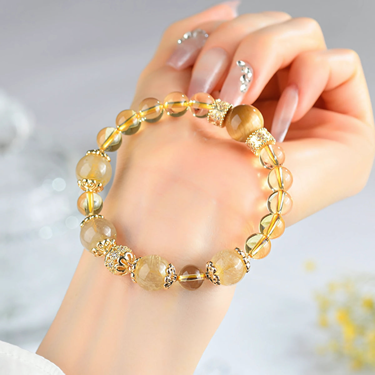 Shine Like You Mean It — Citrine & Tiger Eye Charm Bracelet