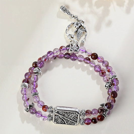 Awaken Your Inner Radiance — Amethyst Double Layer Crystal Bracelet
