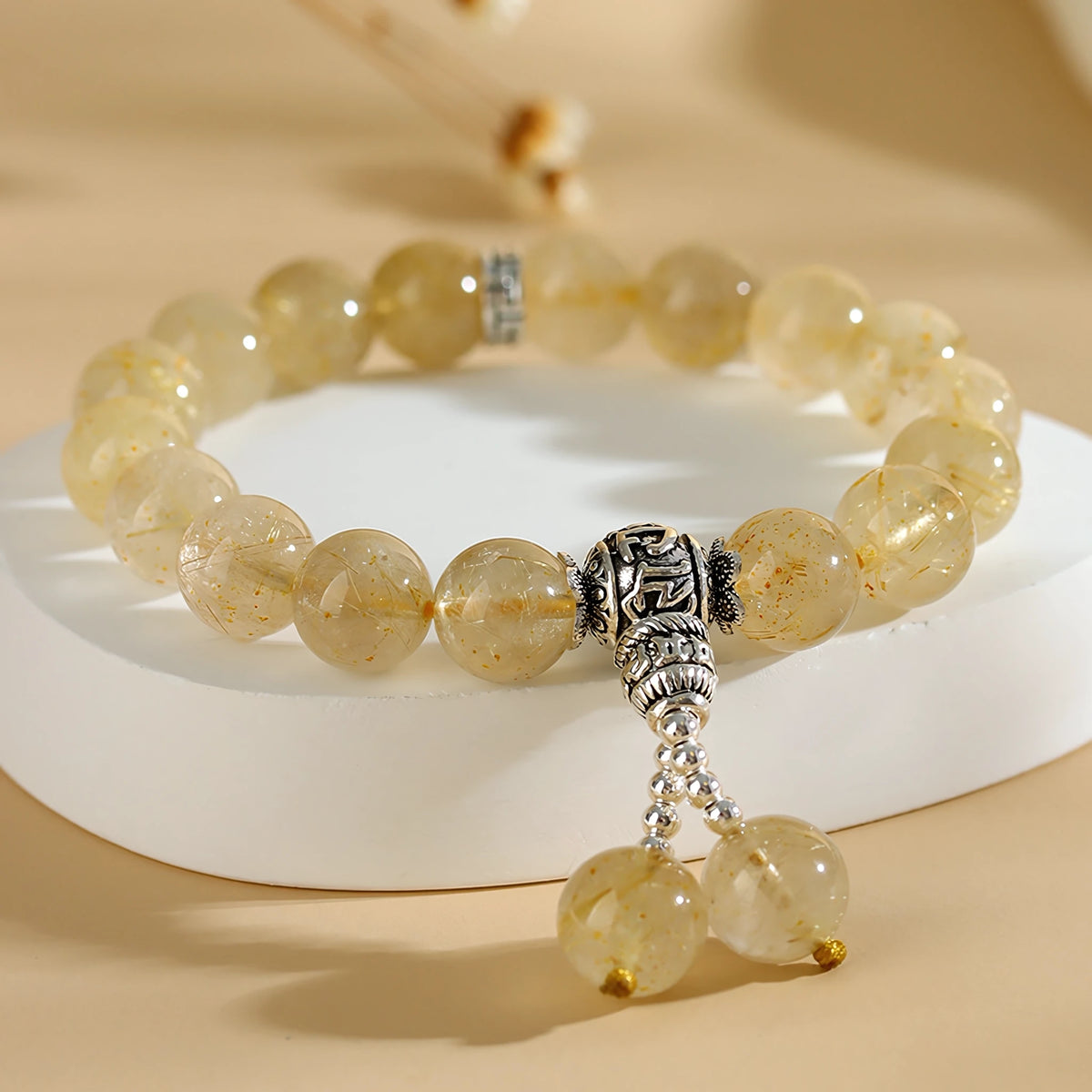 Let Abundance Flow — Faceted Citrine Tibetan Tassel Bracelet