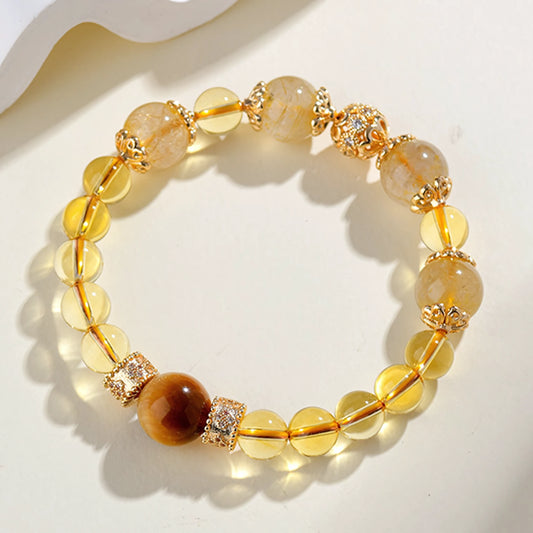 Shine Like You Mean It — Citrine & Tiger Eye Charm Bracelet