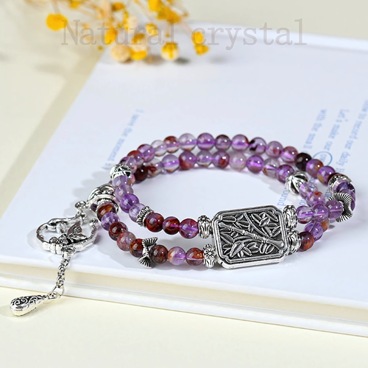 Awaken Your Inner Radiance — Amethyst Double Layer Crystal Bracelet