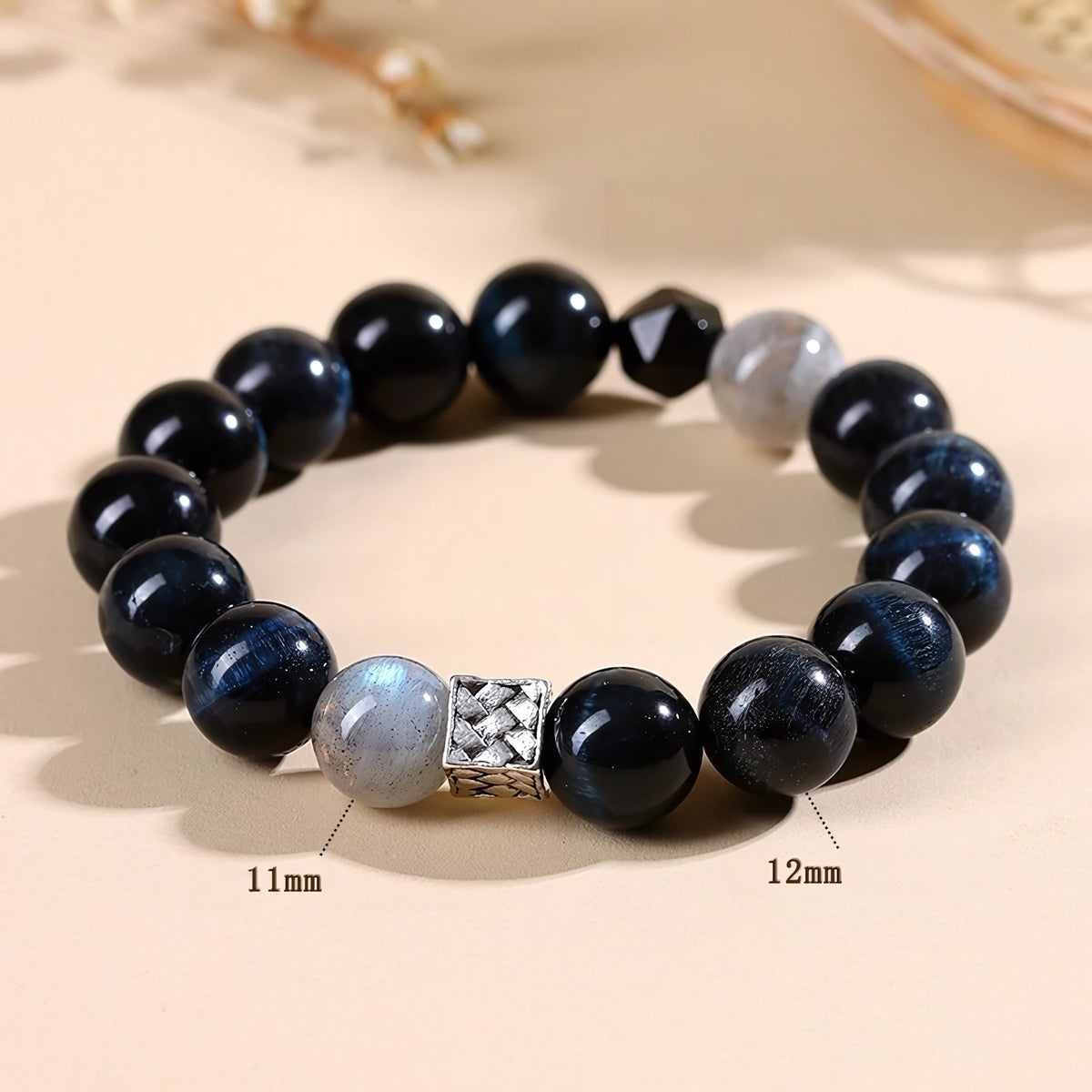 Blue Tiger Eye · Labradorite Bracelet — Confidence · Clarity · Deep Intuition