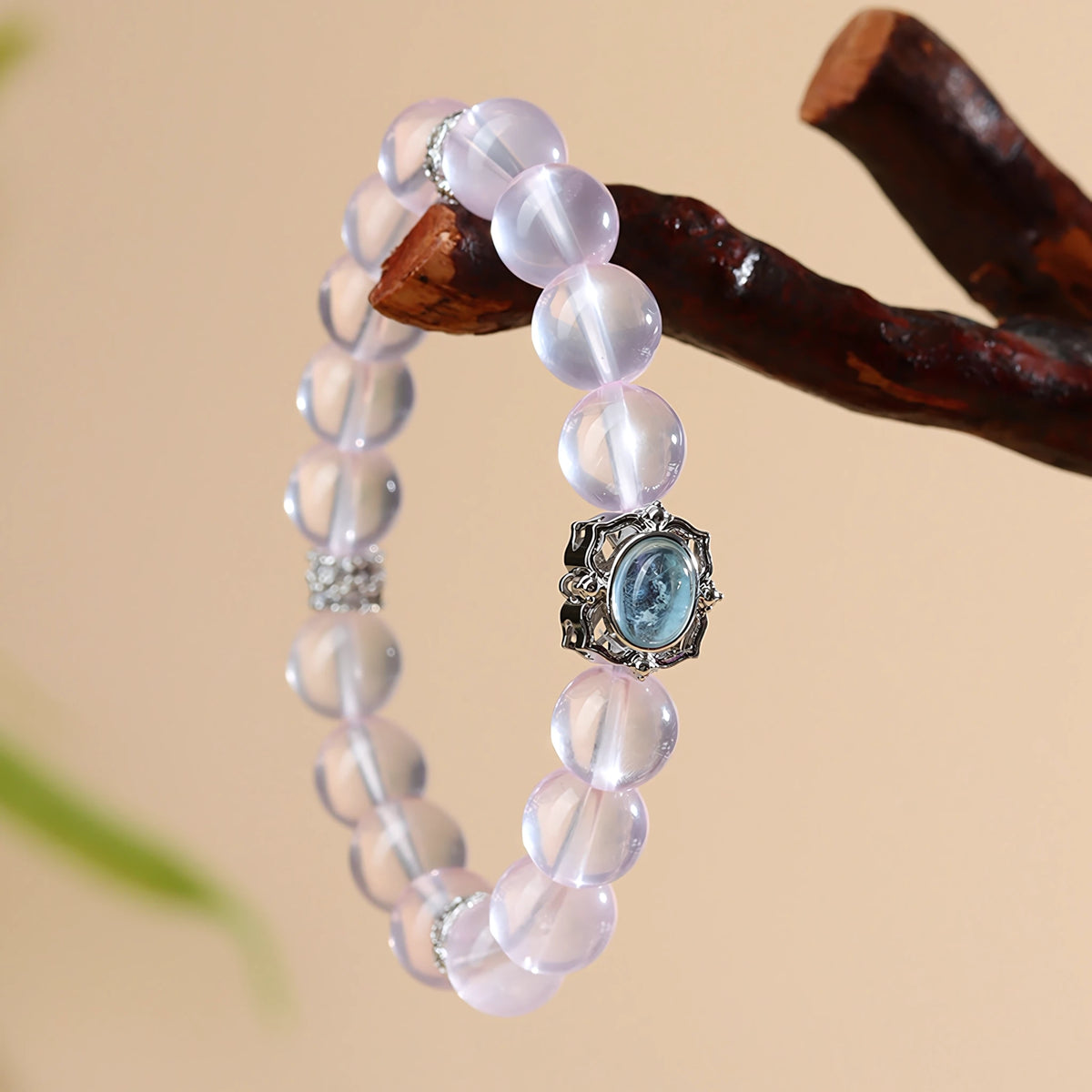 Soft, Seen & Deeply Loved — Rose Quartz & Aquamarine Vintage Bracelet