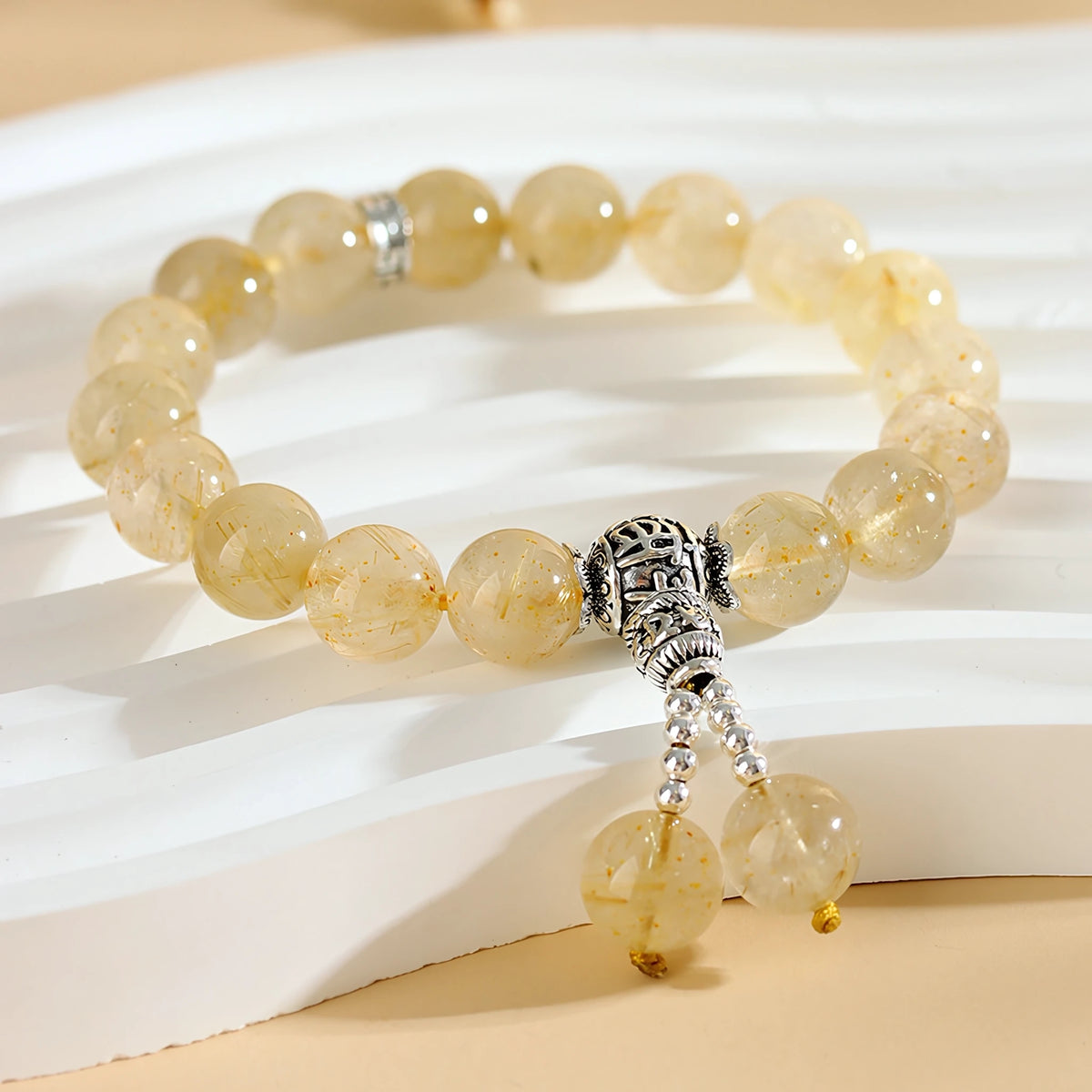 Let Abundance Flow — Faceted Citrine Tibetan Tassel Bracelet