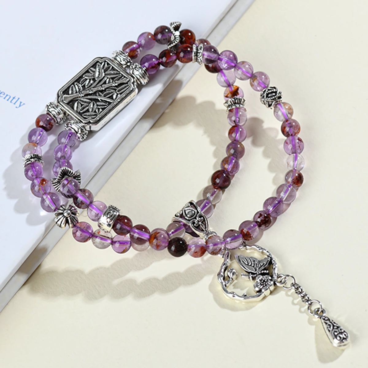 Awaken Your Inner Radiance — Amethyst Double Layer Crystal Bracelet