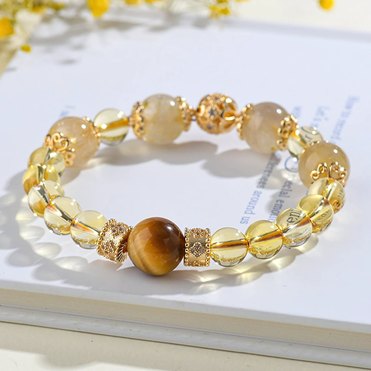 Shine Like You Mean It — Citrine & Tiger Eye Charm Bracelet