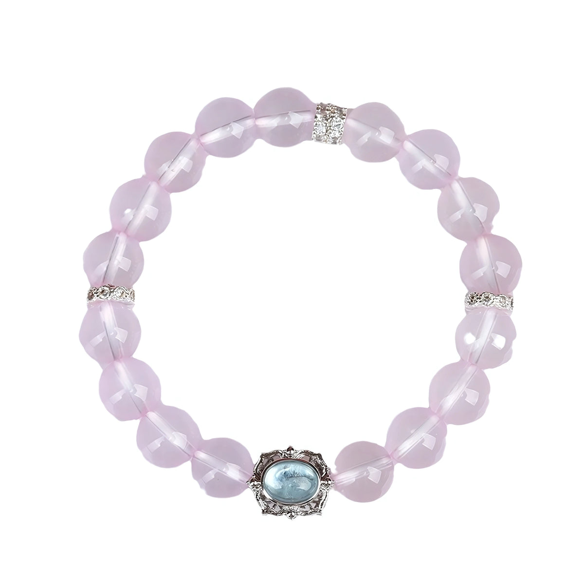 Soft, Seen & Deeply Loved — Rose Quartz & Aquamarine Vintage Bracelet