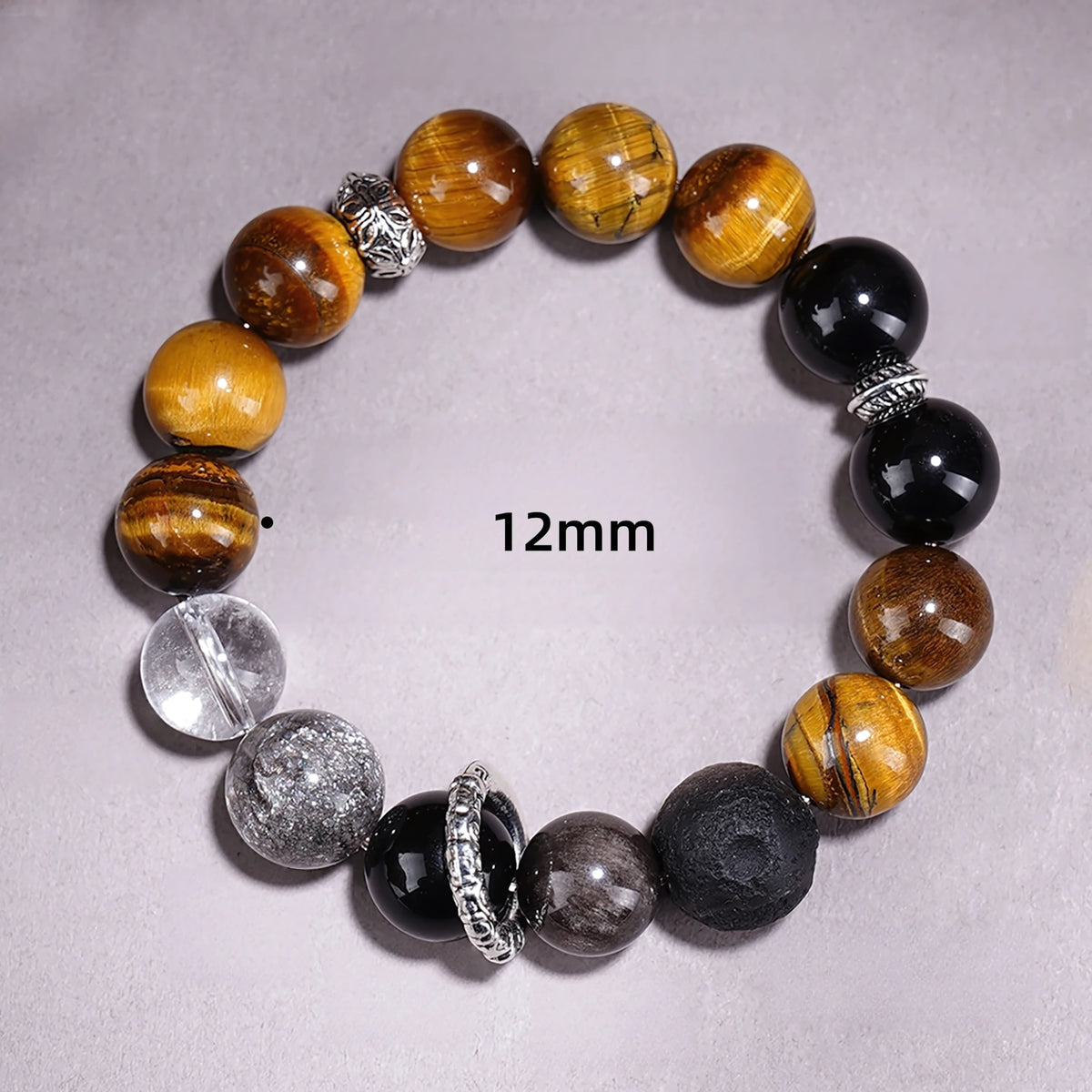 Tiger Eye · Silver Obsidian Couples Bracelet — Strength · Protection · Together in Power