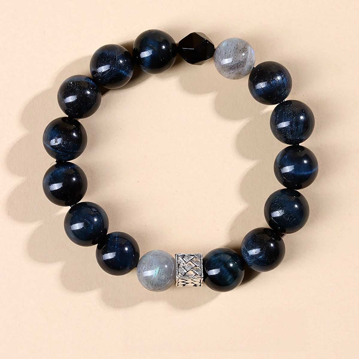 Blue Tiger Eye · Labradorite Bracelet — Confidence · Clarity · Deep Intuition