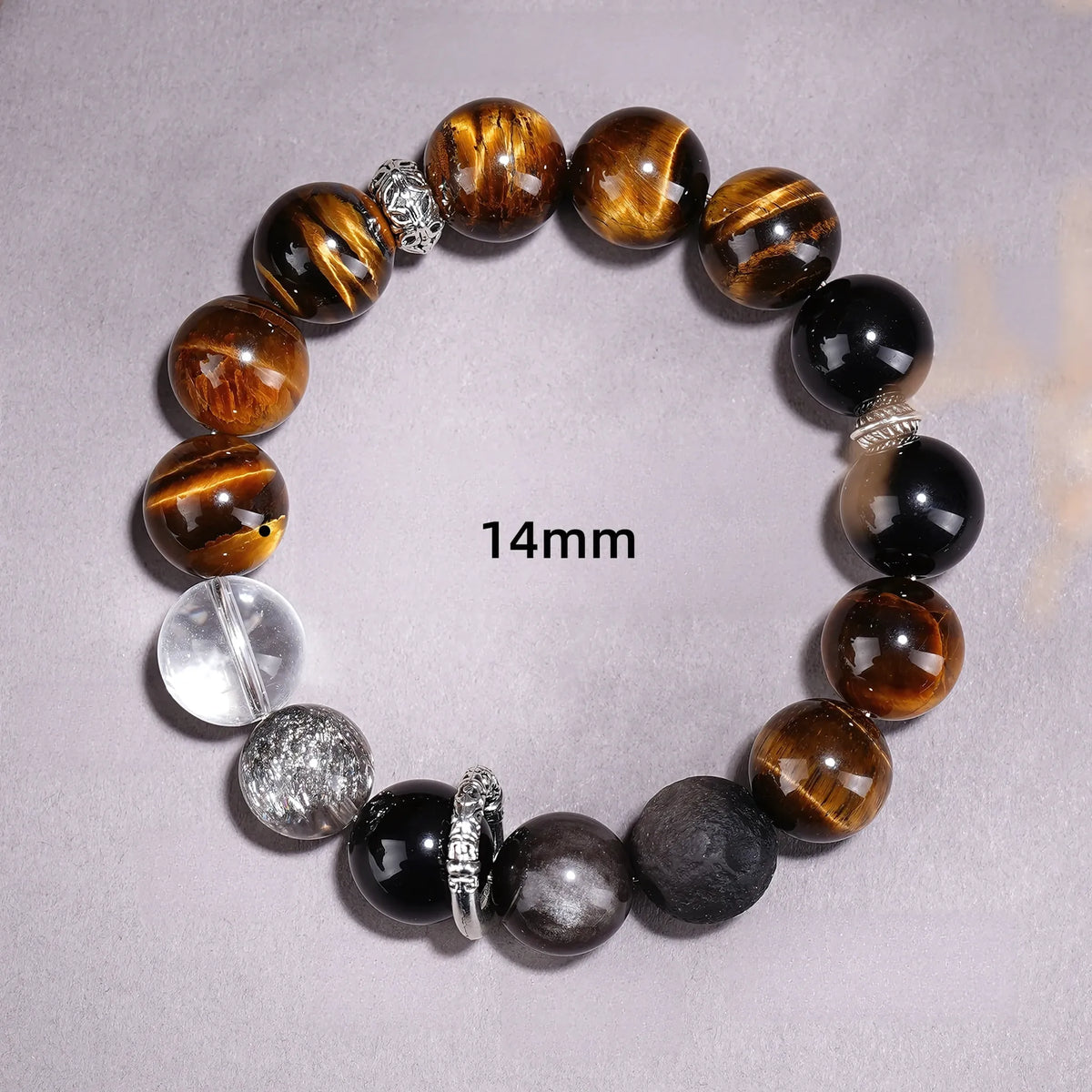 Tiger Eye · Silver Obsidian Couples Bracelet — Strength · Protection · Together in Power