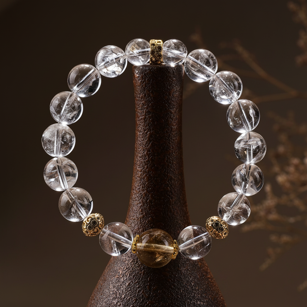 Armband aus Bergkristall & Citrin | Klarheit · Reichtum · Manifestation